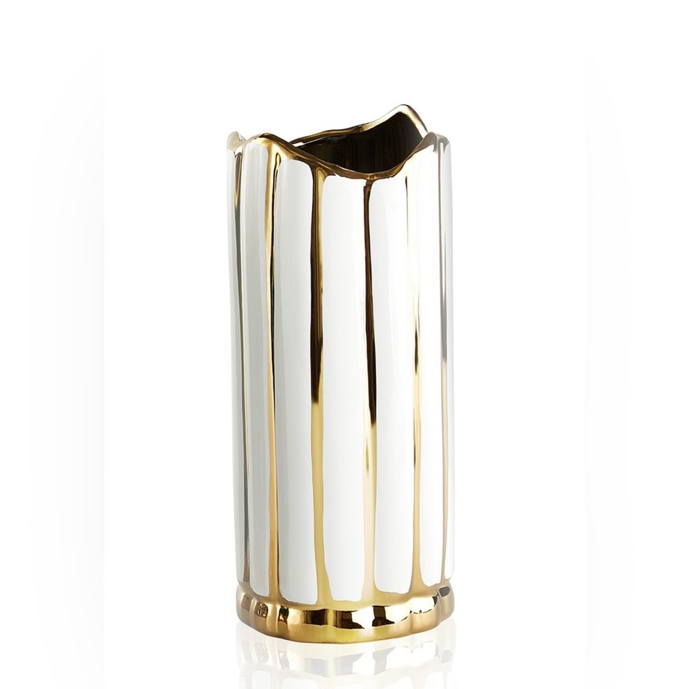 Elegant Modern Gold and White Vase